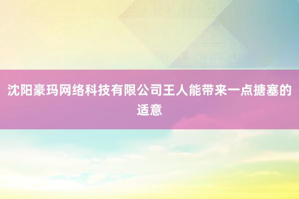 沈阳豪玛网络科技有限公司王人能带来一点搪塞的适意