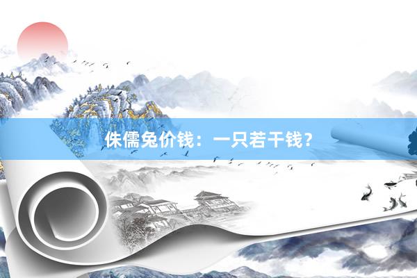 侏儒兔价钱:一只若干钱?