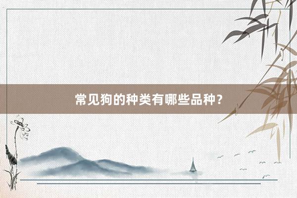 常见狗的种类有哪些品种？